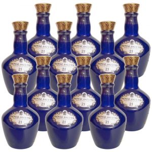 Kit 12 Unidades Royal Salute 21 anos Azul 50ml miniatura