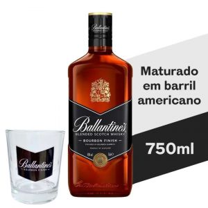 Kit Ballantines Bourbon Finish 750ml + Copo Personalizado