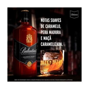 Kit Ballantines Bourbon Finish 750ml + Copo Personalizado