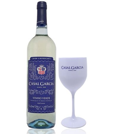 Kit Casal Garcia Vinho Verde 750ml + Taça de Acrílico Personalizada