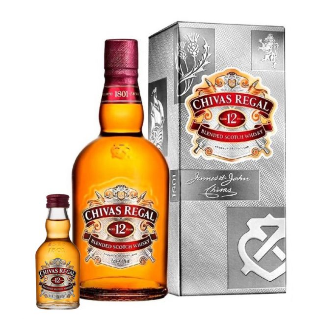 Kit Chivas Regal 12 Anos Litro + Chivas Regal 12 Anos 50ml (miniatura)