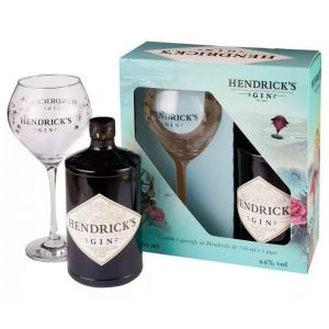 Kit Gin Hendricks 750 ml + Taça de Vidro