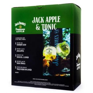 Kit Jack Daniels Apple 1L + Taça de Vidro - Licor de Maçã Verde e Whiskey