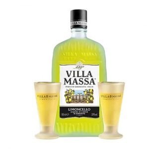 Kit Licor Italiano Villa Massa Limoncello 700ml com 2 Copos